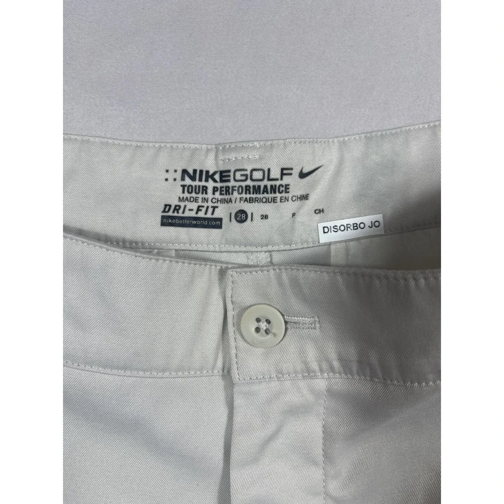 Nike Golf Tour Performance Dri-FIT Shorts Mens 28 Light Gray Flat Front Golfing